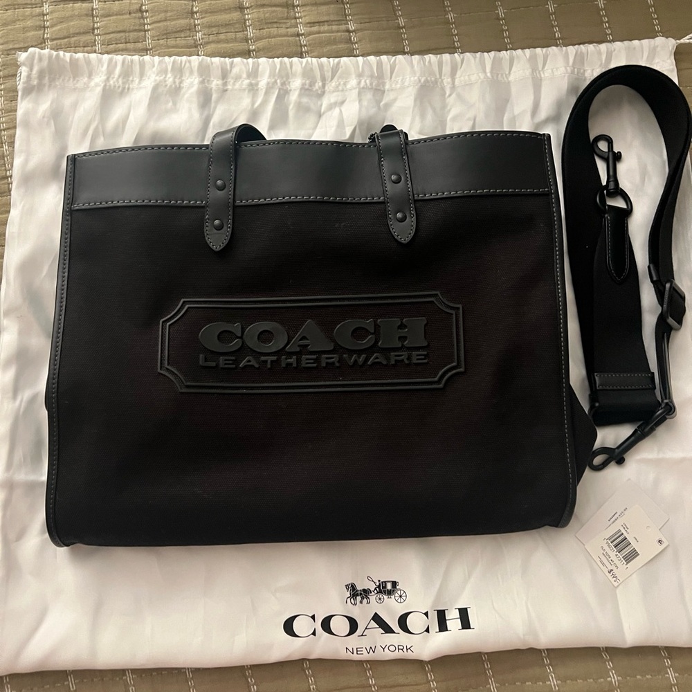 Coach Field Tote 40 Canvas W Leather